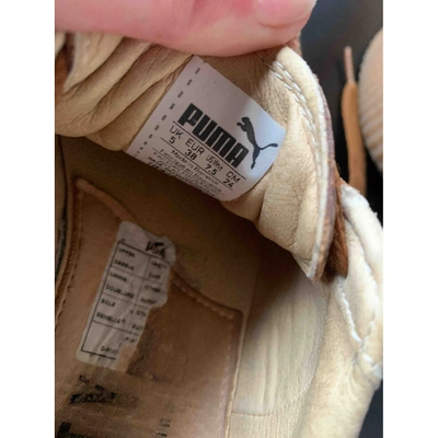 Pre-owned Fenty X Puma Beige Leather Trainers