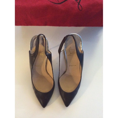 Pre-owned Christian Louboutin Leather Heels In Brown