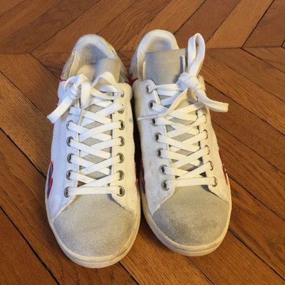 Pre-owned Isabel Marant Bart Cloth Trainers In White