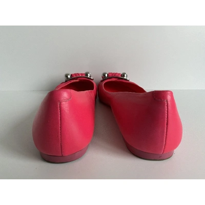 Pre-owned Celine Pink Leather Ballet Flats