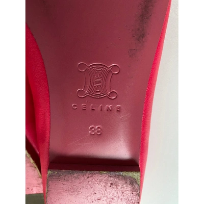 Pre-owned Celine Pink Leather Ballet Flats