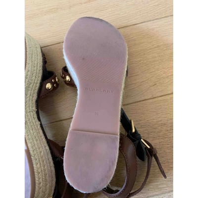 Pre-owned Burberry Leather Sandals In Brown