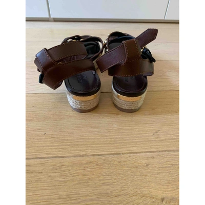 Pre-owned Burberry Leather Sandals In Brown