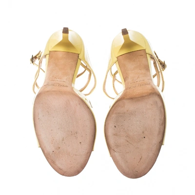 Pre-owned Jimmy Choo Lance Yellow Leather Sandals