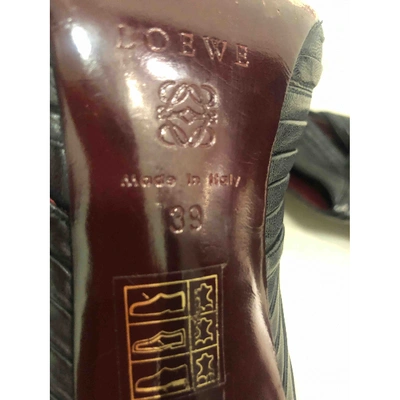 Pre-owned Loewe Leather Boots In Black