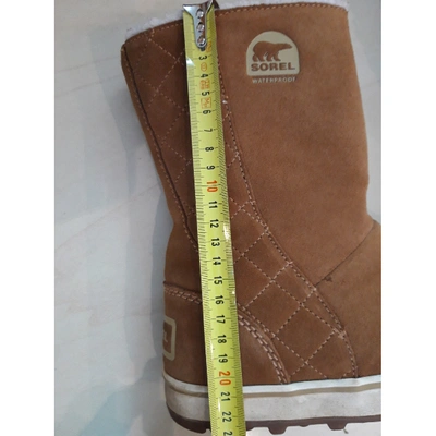 Pre-owned Sorel Camel Suede Ankle Boots