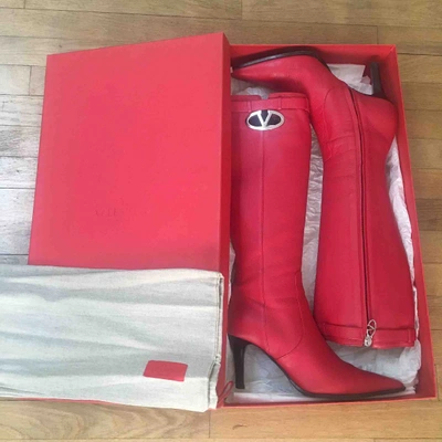 Pre-owned Valentino Garavani Red Leather Boots