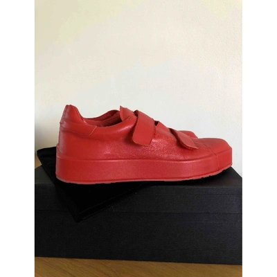 Pre-owned Jil Sander Leather Trainers In Red