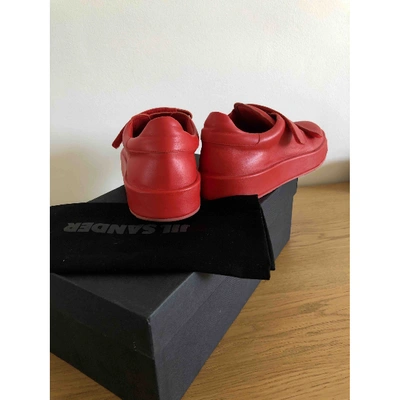 Pre-owned Jil Sander Leather Trainers In Red