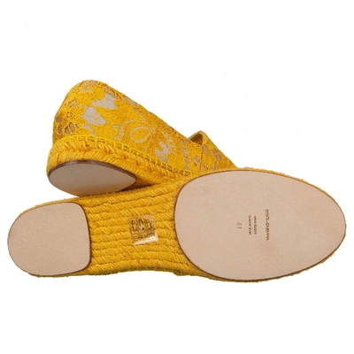 Pre-owned Dolce & Gabbana Cloth Espadrilles In Yellow