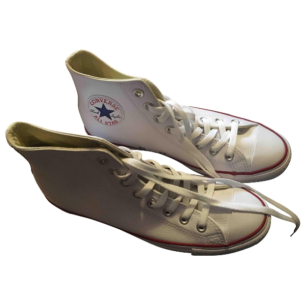 converse white leather trainers