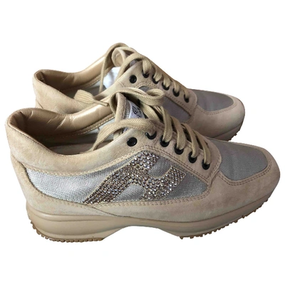 Pre-owned Hogan Trainers In Beige