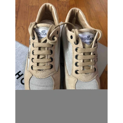 Pre-owned Hogan Trainers In Beige