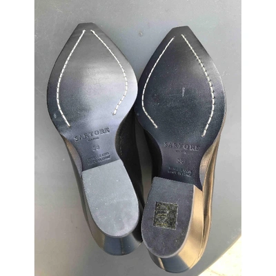 Pre-owned Sartore Black Leather Sandals