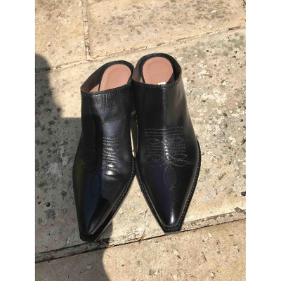 Pre-owned Sartore Black Leather Sandals