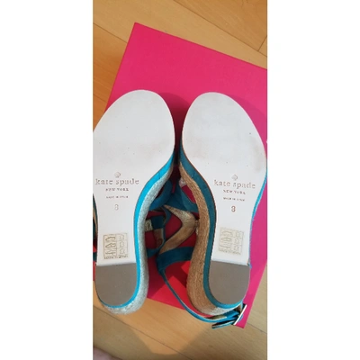 Pre-owned Kate Spade Turquoise Suede Espadrilles