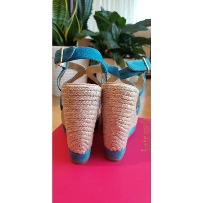 Pre-owned Kate Spade Turquoise Suede Espadrilles