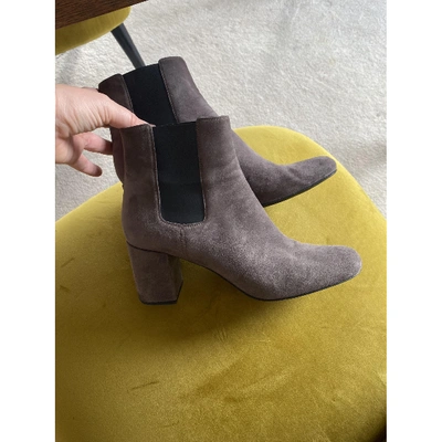 Pre-owned Saint Laurent Leather Ankle Boots