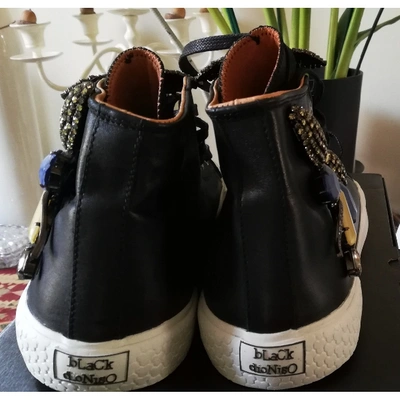 Pre-owned Black Dioniso Leather Trainers In Black