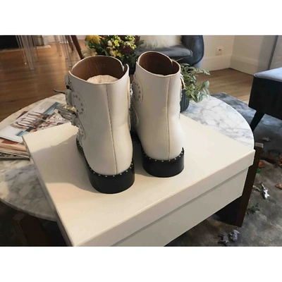 Pre-owned Givenchy Leather Ankle Boots In White