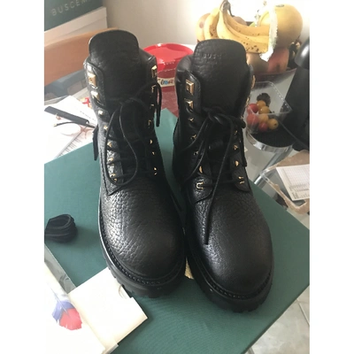 Pre-owned Buscemi Black Leather Ankle Boots
