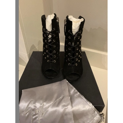 Pre-owned Giuseppe Zanotti Open Toe Boots In Black