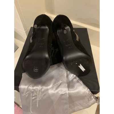 Pre-owned Giuseppe Zanotti Open Toe Boots In Black