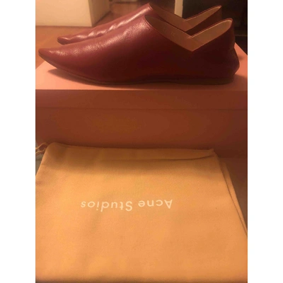 Pre-owned Acne Studios Leather Flats In Red