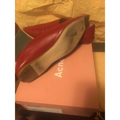 Pre-owned Acne Studios Leather Flats In Red