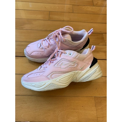 Pre-owned Nike M2k Tekno Leather Trainers In Pink