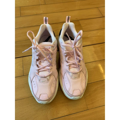 Pre-owned Nike M2k Tekno Leather Trainers In Pink