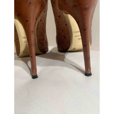 Pre-owned Tom Ford Brown Ostrich Heels