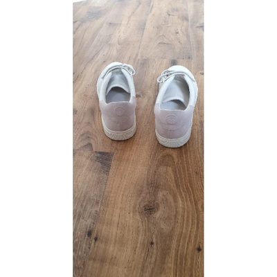 Pre-owned Tory Sport White Leather Trainers