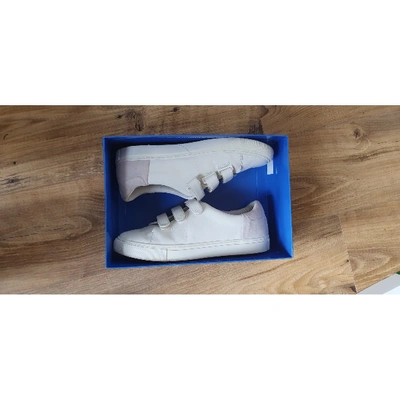 Pre-owned Tory Sport White Leather Trainers