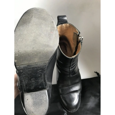 Pre-owned Acne Studios Pistol Black Leather Ankle Boots