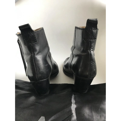 Pre-owned Acne Studios Pistol Black Leather Ankle Boots
