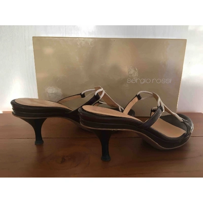 Pre-owned Sergio Rossi Leather Mules In Brown