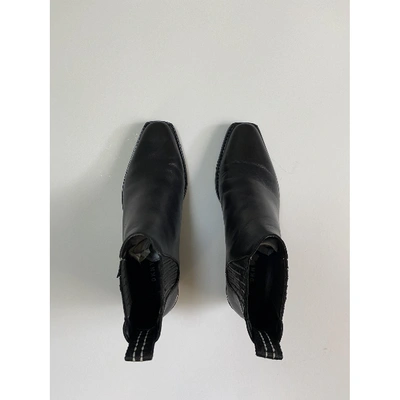 Pre-owned Dkny Black Leather Boots