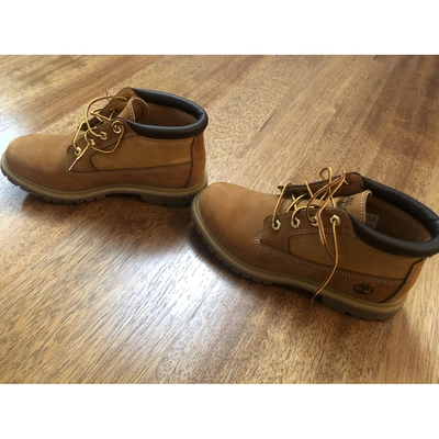 Pre-owned Timberland Leather Boots In Yellow