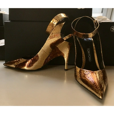 Pre-owned Tom Ford Gold Python Heels