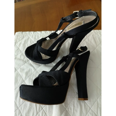 Pre-owned Marc Jacobs Cloth Sandals In Black