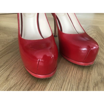 Pre-owned Saint Laurent Trib Too Red Leather Heels