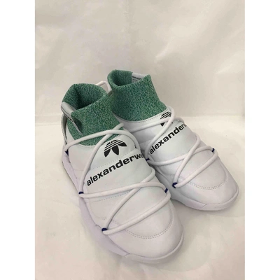 Pre-owned Adidas Originals By Alexander Wang Leather Trainers In White