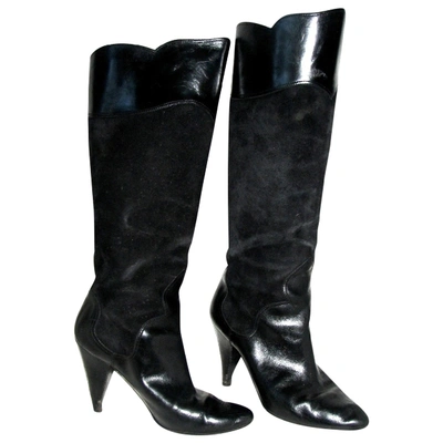 Pre-owned Oscar De La Renta Boots In Black