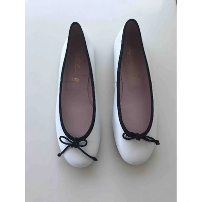 Pre-owned Pretty Ballerinas White Leather Ballet Flats