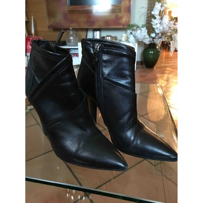 Pre-owned Baldinini Leather Ankle Boots In Black