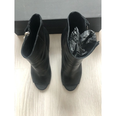 Pre-owned Diesel Black Gold Leather Boots In Black