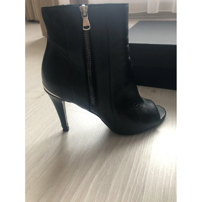 Pre-owned Diesel Black Gold Leather Boots In Black