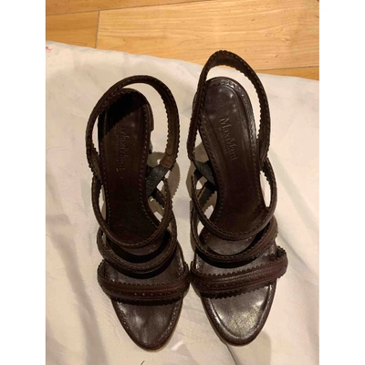 Pre-owned Max Mara Leather Sandal In Brown