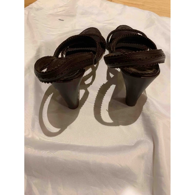 MAX MARA Pre-owned Leather Sandal In Brown